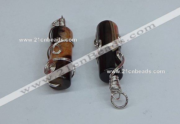 NGP8802 13*40mm tube agate gemstone pendants wholesale