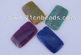 NGP882 5PCS 30*50mm rectangle agate gemstone pendants wholesale