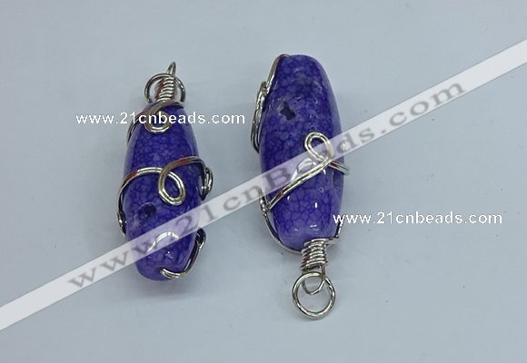 NGP8826 18*45mm rice agate gemstone pendants wholesale