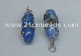 NGP8828 18*45mm rice agate gemstone pendants wholesale