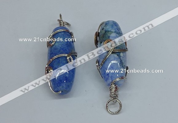 NGP8828 18*45mm rice agate gemstone pendants wholesale