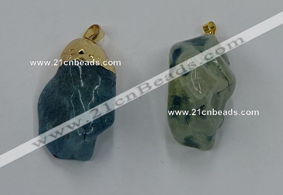 NGP8850 20*25mm - 30*40mm nuggets agate gemstone pendants