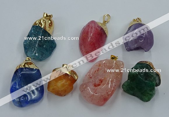 NGP8853 20*25mm - 30*40mm nuggets agate gemstone pendants