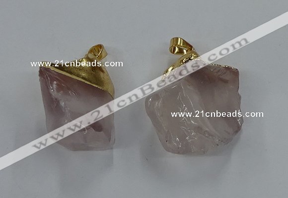 NGP8862 20*25mm - 30*40mm nuggets white crystal gemstone pendants