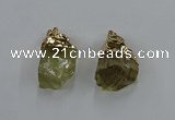 NGP8863 20*25mm - 30*40mm nuggets lemon quartz gemstone pendants