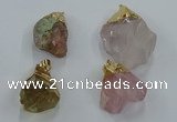 NGP8868 20*25mm - 30*40mm nuggets mixed quartz gemstone pendants