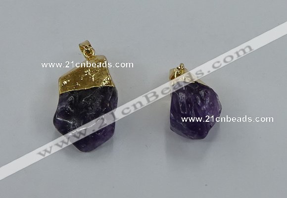 NGP8870 20*25mm - 30*40mm nuggets amethyst gemstone pendants