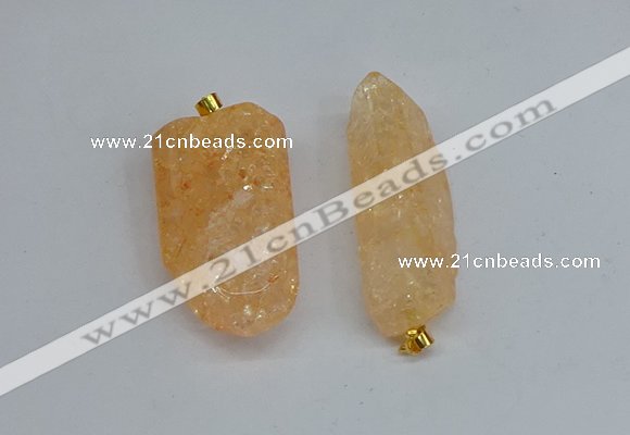 NGP8879 16*38mm - 25*60mm sticks crackle quartz pendants wholesale