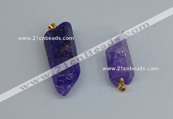 NGP8880 16*38mm - 25*60mm sticks crackle quartz pendants wholesale