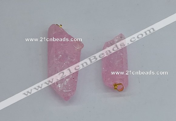 NGP8881 16*38mm - 25*60mm sticks crackle quartz pendants wholesale