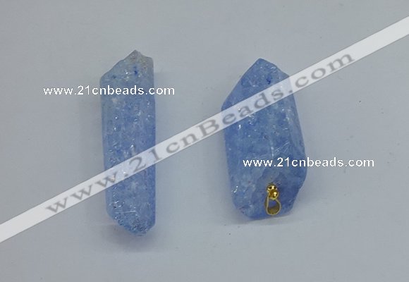 NGP8882 16*38mm - 25*60mm sticks crackle quartz pendants wholesale