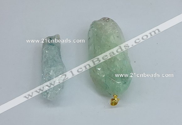 NGP8884 16*38mm - 25*60mm sticks crackle quartz pendants wholesale