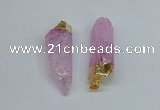 NGP8890 10*35mm - 20*45mm sticks crackle quartz pendants