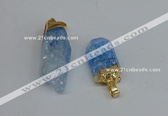 NGP8891 10*35mm - 20*45mm sticks crackle quartz pendants