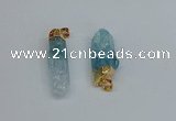 NGP8892 10*35mm - 20*45mm sticks crackle quartz pendants