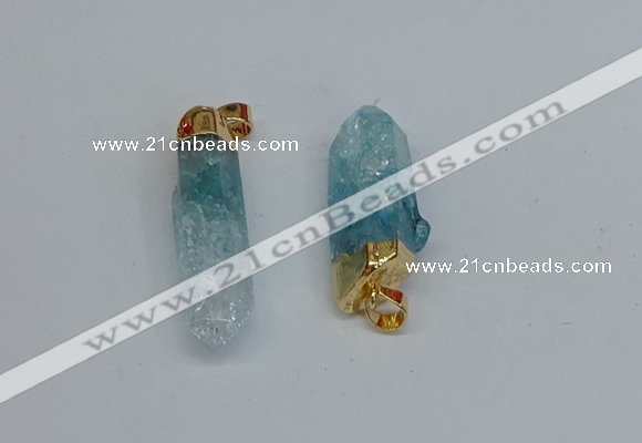 NGP8892 10*35mm - 20*45mm sticks crackle quartz pendants