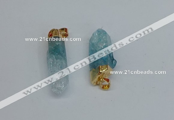 NGP8892 10*35mm - 20*45mm sticks crackle quartz pendants