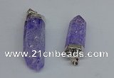 NGP8902 15*40mm - 18*60mm sticks crackle quartz pendants