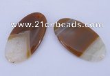 NGP897 5PCS 30*55mm oval agate druzy geode gemstone pendants