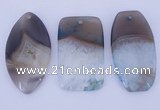 NGP909 5PCS 30mm*50-55mm mixed shape agate druzy geode gemstone pendants