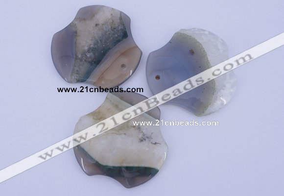 NGP916 5PCS 50*50mm agate druzy geode gemstone pendants