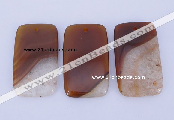 NGP919 5PCS 30*50mm rectangle agate druzy geode gemstone pendants