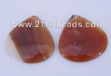 NGP923 5PCS 50*50mm flat teardrop agate druzy geode gemstone pendants