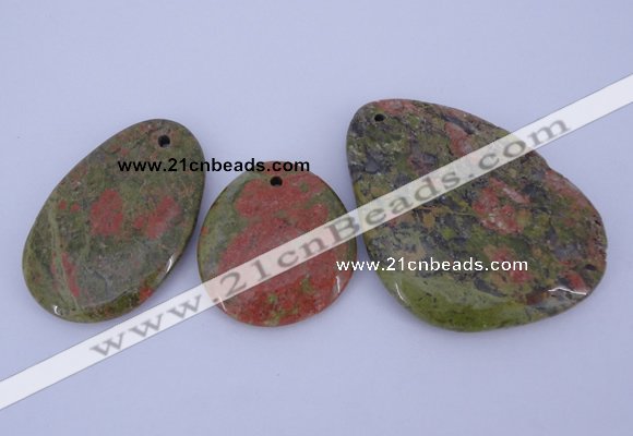 NGP939 5PCS 30-50mm*35-65mm freeform unakite gemstone pendants