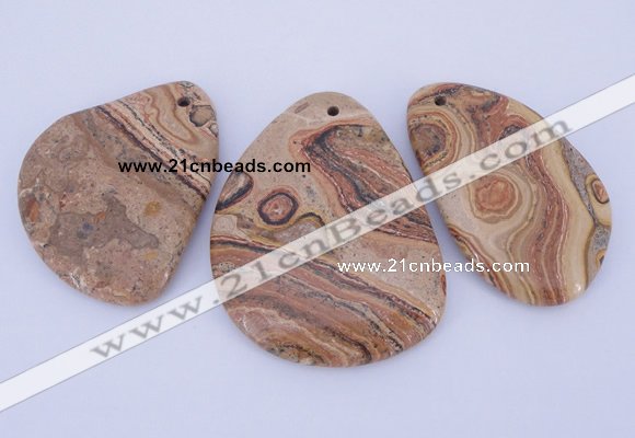 NGP944 5PCS 35-45mm*55-65mm freeform picture jasper gemstone pendants