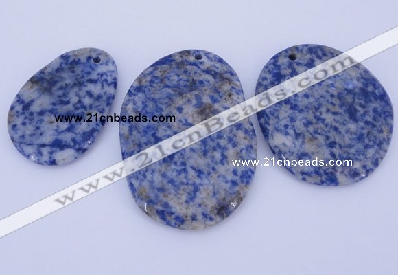 NGP945 5PCS 30-40mm*40-60mm freeform blue spot gemstone pendants