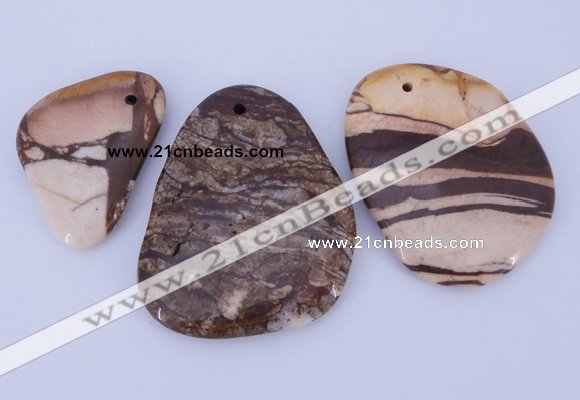 NGP946 5PCS 30-45mm*40-60mm freeform jasper gemstone pendants