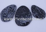 NGP947 5PCS 35-55mm*50-65mm freeform snowflake obsidian gemstone pendants