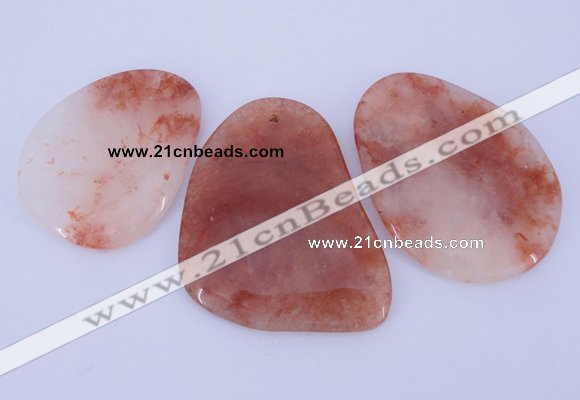 NGP950 5PCS 35-55mm*50-65mm freeform red quartz gemstone pendants