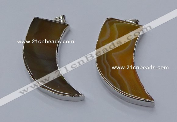 NGP9501 22*60mm - 25*65mm horn agate gemstone pendants wholesale