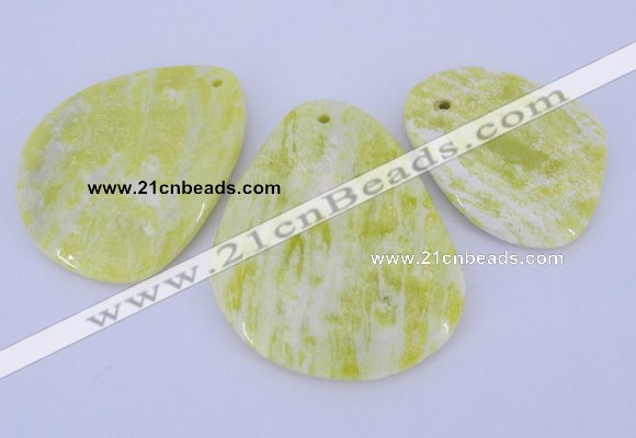 NGP951 5PCS 35-50mm*45-65mm freeform lemon jade gemstone pendants