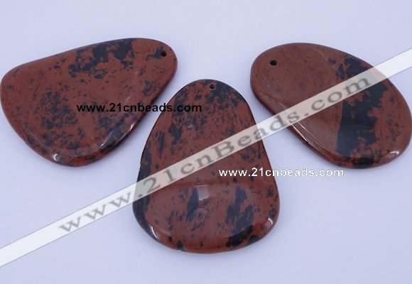 NGP957 5PCS 35-45mm*50-65mm freeform mahogany obsidian gemstone pendants