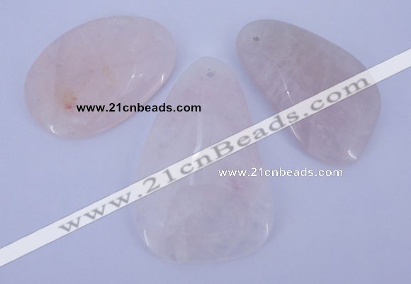 NGP959 5PCS 35-45mm*50-65mm freeform rose quartz gemstone pendants