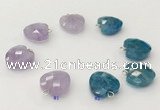 NGP9700 12mm faceted heart  mixed gemstone pendants wholesale