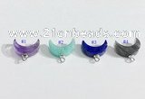 NGP9704 10*14mm moon-shaped  mixed gemstone pendants wholesale