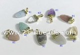 NGP9715 11*16mm arrowhead-shaped  mixed gemstone pendants wholesale