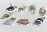 NGP9721 11*16mm horn-shaped  mixed gemstone pendants wholesale