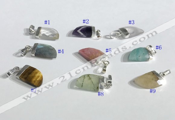 NGP9722 11*16mm horn-shaped  mixed gemstone pendants wholesale