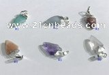 NGP9724 9*15mm arrowhead-shaped  mixed gemstone pendants wholesale