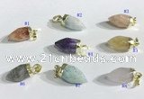 NGP9725 10*16mm bullet-shaped  mixed gemstone pendants wholesale