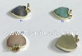 NGP9727 14mm heart-shaped  mixed gemstone pendants wholesale