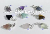 NGP9729 11*15mm arrowhead-shaped  mixed gemstone pendants wholesale