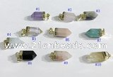 NGP9730 8*16mm sticks-shaped  mixed gemstone pendants wholesale