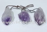 NGP9752 20*30mm-25*55mm freeform amethyst pendants wholesale