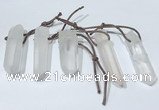 NGP9764 10*30mm-12*45mm sticks white crystal pendants