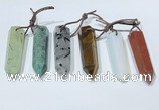 NGP9766 12*40mm-15*55mm sticks mixed gemstone pendants